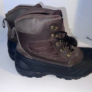 Adventuridge Mens Insulated Waterproof Hiking Boots Brown/Black Size 9 Durable &